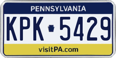 PA license plate KPK5429