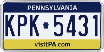 PA license plate KPK5431