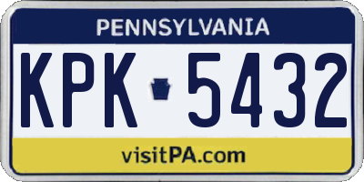 PA license plate KPK5432