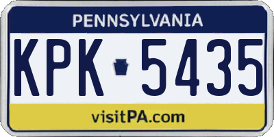 PA license plate KPK5435