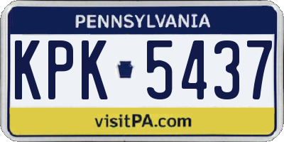 PA license plate KPK5437