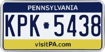 PA license plate KPK5438