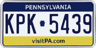 PA license plate KPK5439