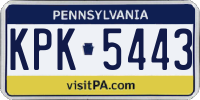 PA license plate KPK5443