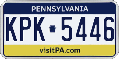 PA license plate KPK5446