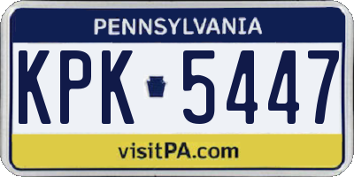 PA license plate KPK5447