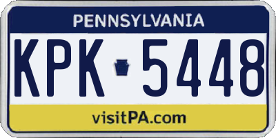 PA license plate KPK5448
