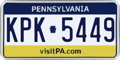 PA license plate KPK5449