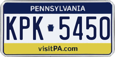 PA license plate KPK5450