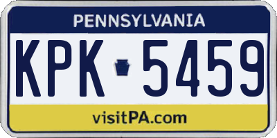 PA license plate KPK5459