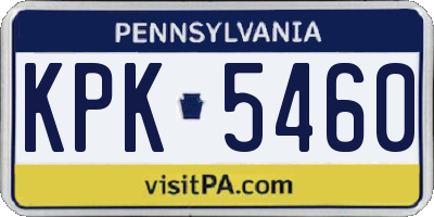 PA license plate KPK5460