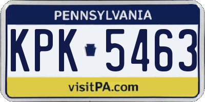 PA license plate KPK5463