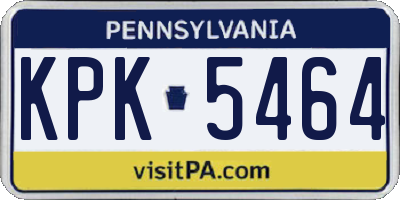 PA license plate KPK5464