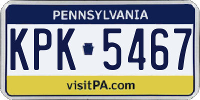 PA license plate KPK5467
