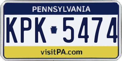 PA license plate KPK5474
