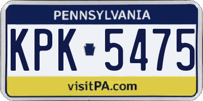 PA license plate KPK5475