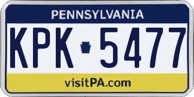 PA license plate KPK5477