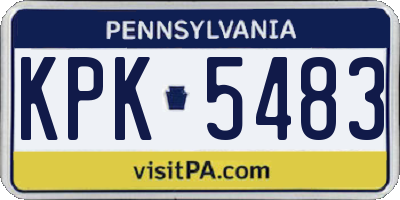 PA license plate KPK5483