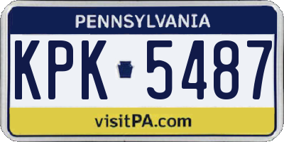 PA license plate KPK5487