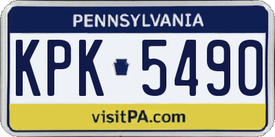 PA license plate KPK5490