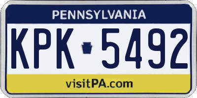PA license plate KPK5492