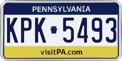 PA license plate KPK5493