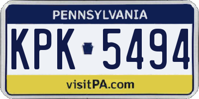 PA license plate KPK5494