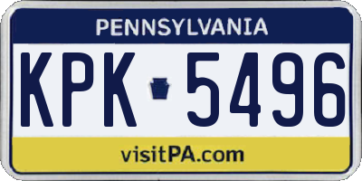 PA license plate KPK5496