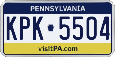 PA license plate KPK5504