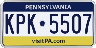 PA license plate KPK5507