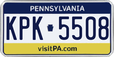 PA license plate KPK5508