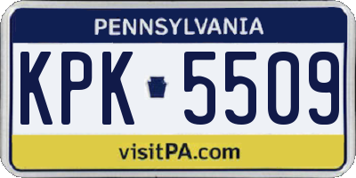 PA license plate KPK5509