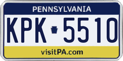 PA license plate KPK5510
