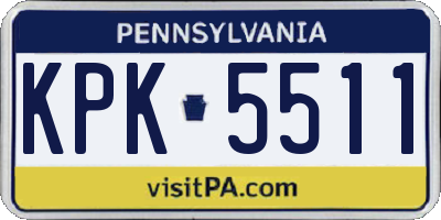 PA license plate KPK5511