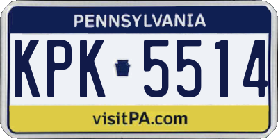 PA license plate KPK5514
