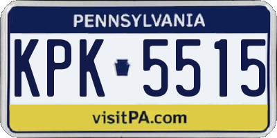 PA license plate KPK5515
