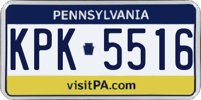PA license plate KPK5516