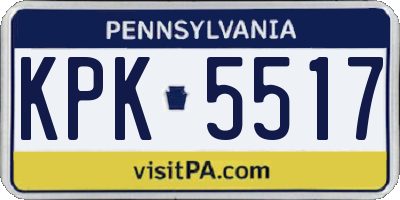 PA license plate KPK5517