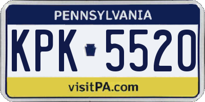 PA license plate KPK5520