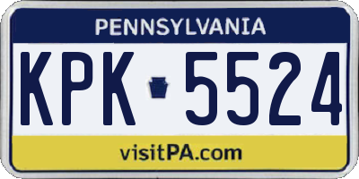 PA license plate KPK5524