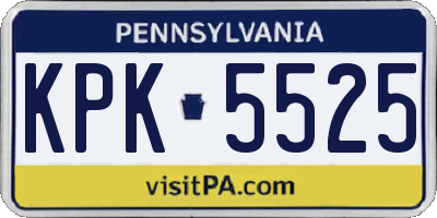 PA license plate KPK5525