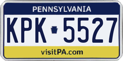 PA license plate KPK5527
