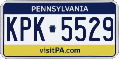 PA license plate KPK5529