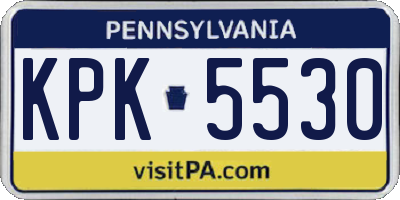 PA license plate KPK5530