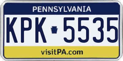 PA license plate KPK5535