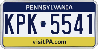 PA license plate KPK5541