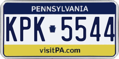 PA license plate KPK5544