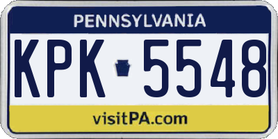 PA license plate KPK5548