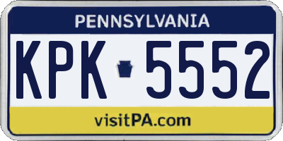 PA license plate KPK5552
