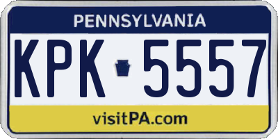 PA license plate KPK5557